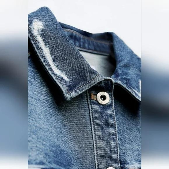 ZARA CROP DENIM PATCHWORK JACKET - Picture 3 of 4